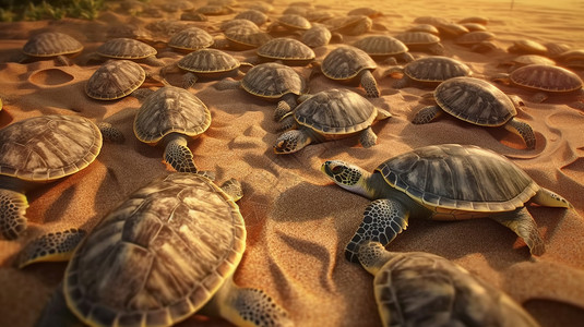 海龟在海滩上繁殖的图片背景图片