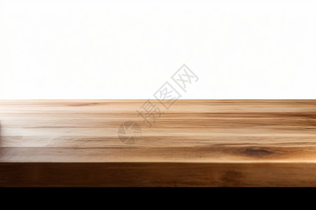 白色隔离一张原木色的木桌背景