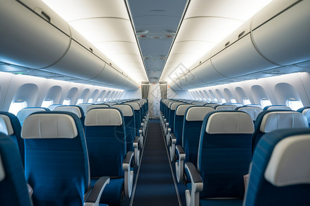 空座位整洁的飞机座位图设计图片