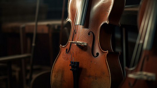 一把高档大提琴背景图片