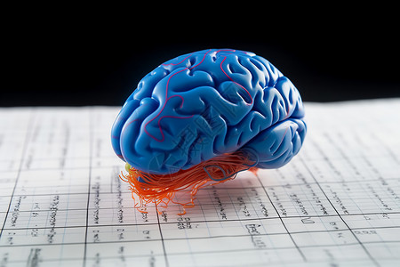 人脑生物3D模型背景图片