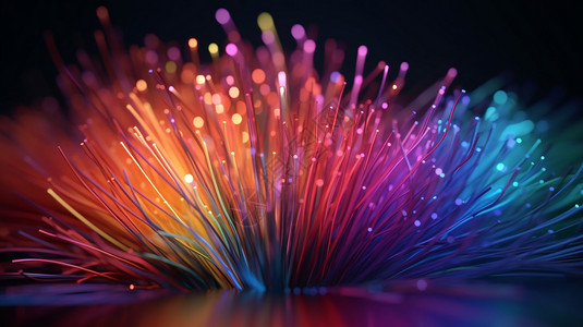 网络设备光纤束3D概念图背景图片