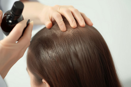 头皮养护医生检查女性头皮脱发设计图片
