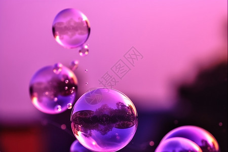 紫色的肥皂泡背景图片