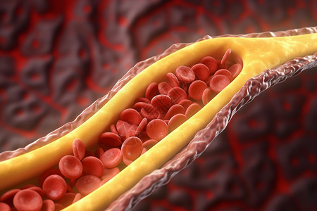 胆固醇升高动脉中的胆固醇斑块效果图设计图片