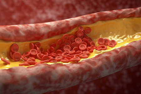 胆固醇升高动脉中的胆固醇斑块医学概念设计图片
