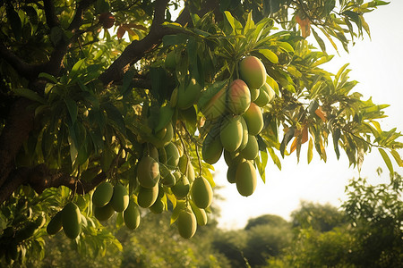 午后阳光下的芒果树图片