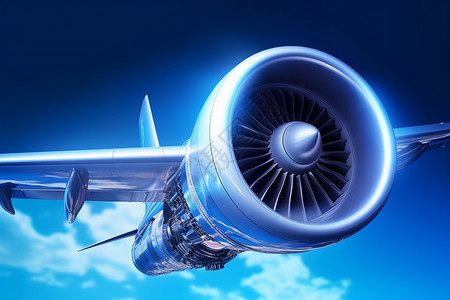 飞机结构飞机涡轮的特写设计图片