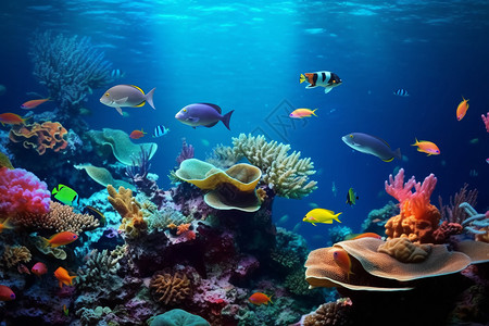 海底生物海底世界鱼污染高清图片