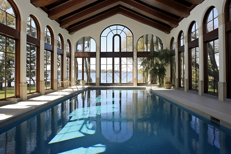 室内游泳池背景图片
