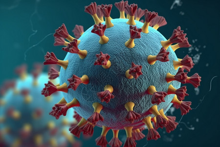 病毒细胞概念场景背景图片