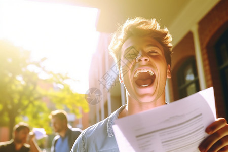 白人男子的狂喜反应高清图片