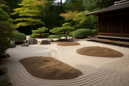 禅宗花园的石头背景图片