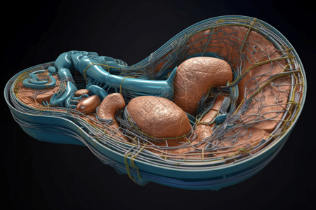 胰腺的3D模型背景图片