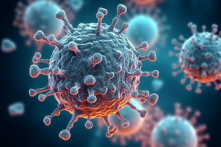 病毒细胞的三维医学图像背景图片