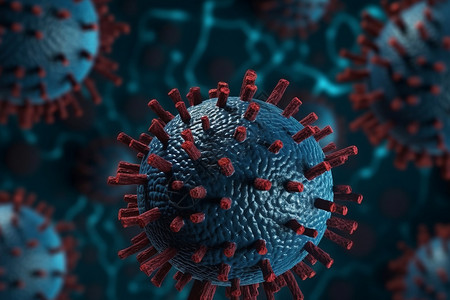 3d渲染医学背景与病毒细胞图片