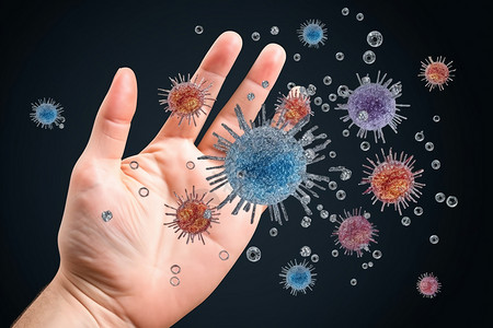 七步洗手手部细菌设计图片