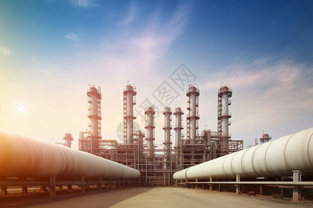 建造炼油厂石油化工厂外管道图片设计图片
