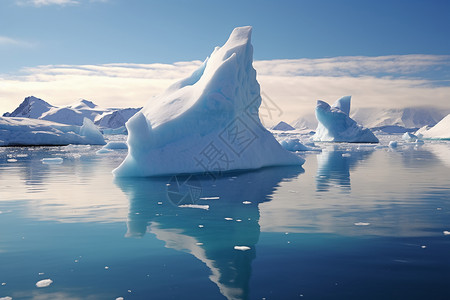 南极雪山南极洲现巨大冰山背景