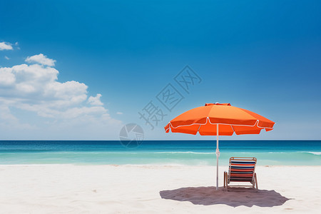 夏日的蓝天白云沙滩背景图片