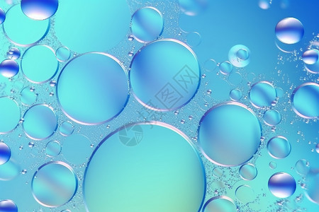 带气泡的柔和的蓝色抽象背景图片