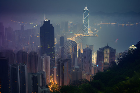 香港城市夜景图片