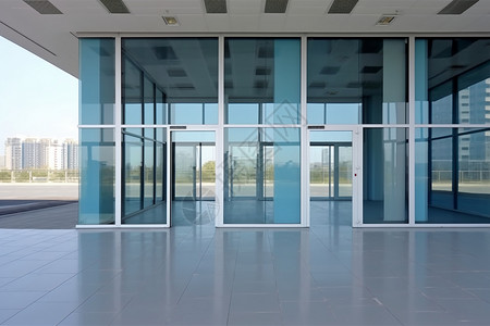大门玻璃现代办公大楼背景