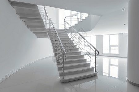 商务中心白色楼梯背景图片