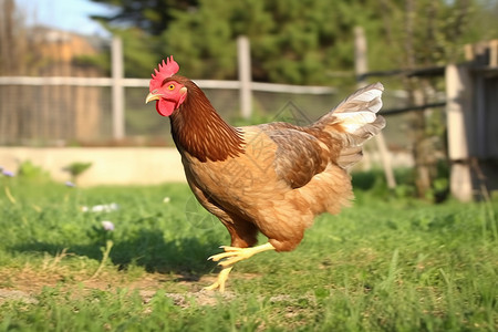 高清跑步素材鸡在后院跑背景