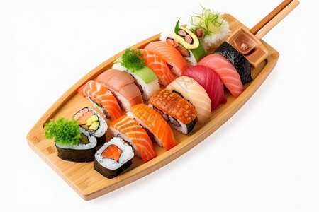 寿司套装美食船餐高清图片