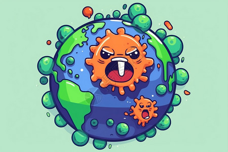 愤怒的病毒入侵地球背景图片