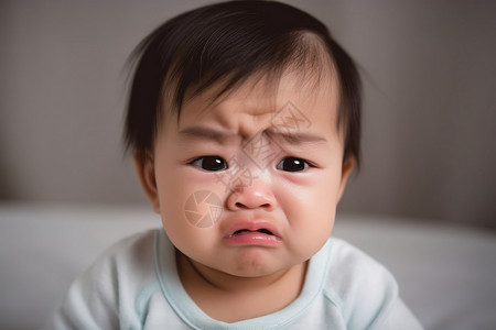 亚洲婴儿哭泣感觉背景图片