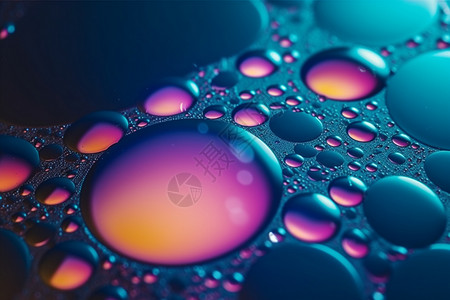 五颜六色的油气泡背景背景图片