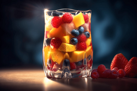 水果与冰块图片