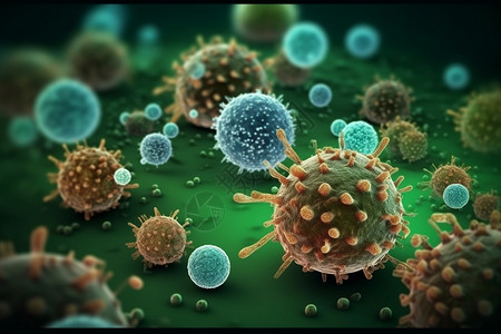 微观细菌病原体背景图片