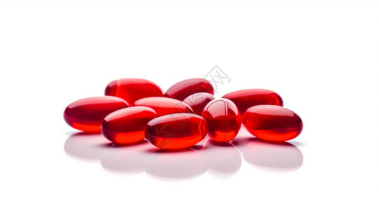 红色胶囊维生素背景图片