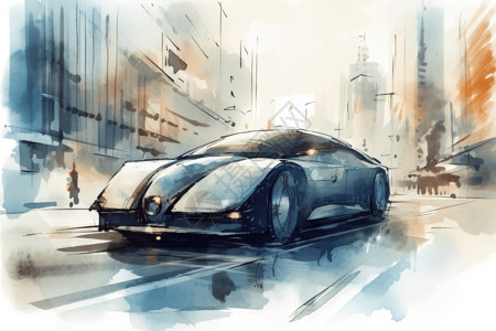 未来主义的自动汽车背景图片