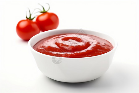 一碗番茄酱蘸料沙司高清图片