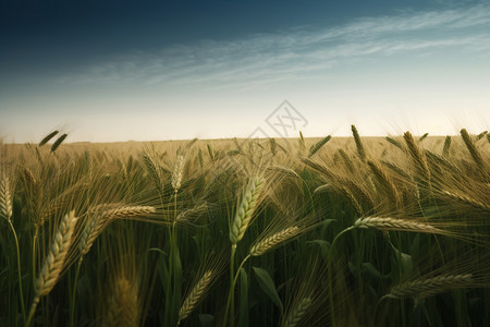 写实风芒种节气海报绿油油的麦田背景
