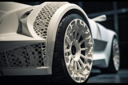 3D打印的立体汽车零件背景图片