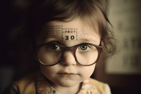 恢复视力毛笔字接受视力检测的儿童背景
