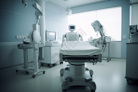 护理患者的高端机器人背景图片