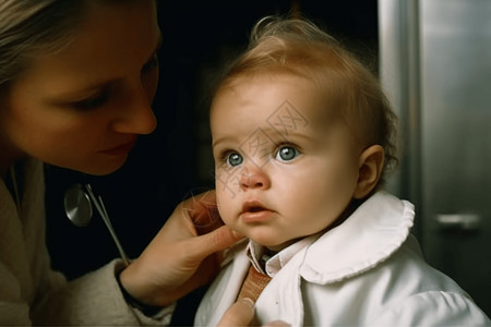 婴儿进行身体检查背景图片