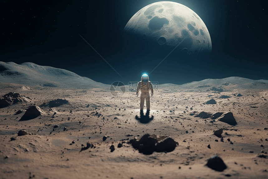 月球上的旅行人图片