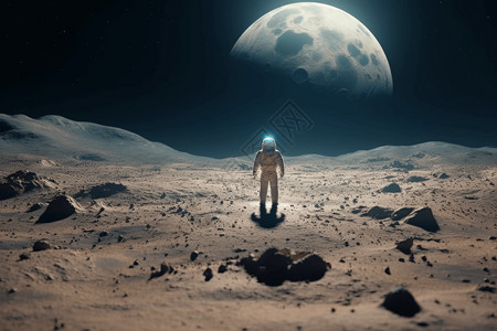 月球上的旅行人图片