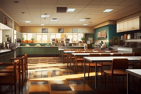 职工餐厅医院工作人员的食堂插画