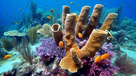 颜色绮丽的珊瑚高清图片