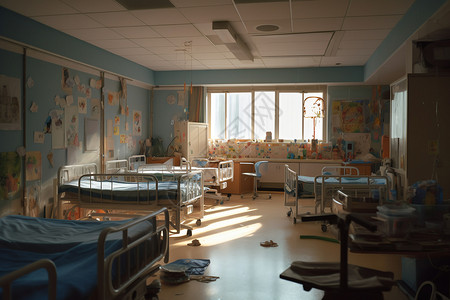 儿科病房内部场景背景图片