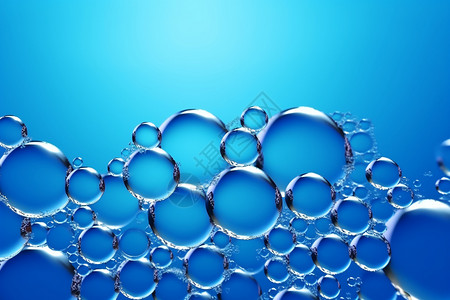 透明气泡蓝色抽象背景背景图片