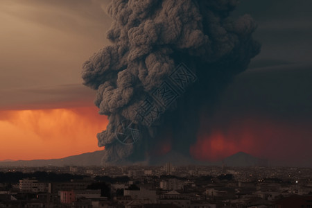 火山喷发的浓烟图片